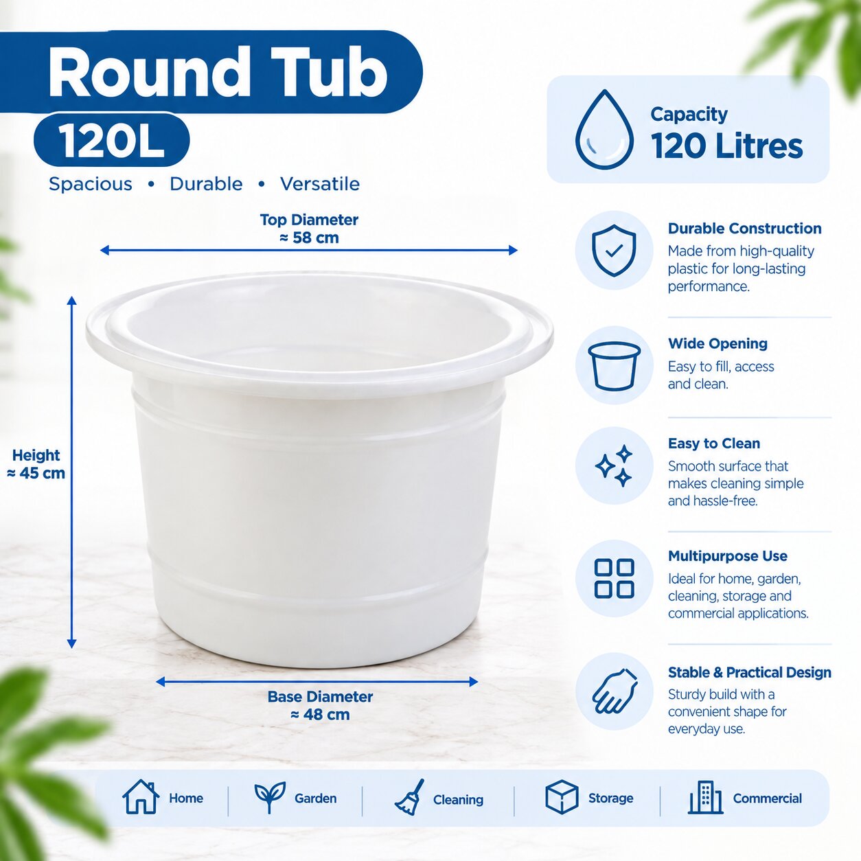 Round Tub  120L